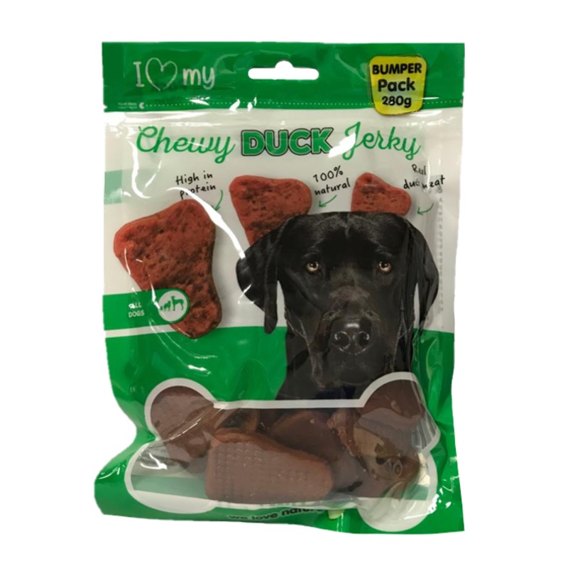 Pet Dog Treats Chewy Duck Jerky 280g 77183 (Parcel Rate)