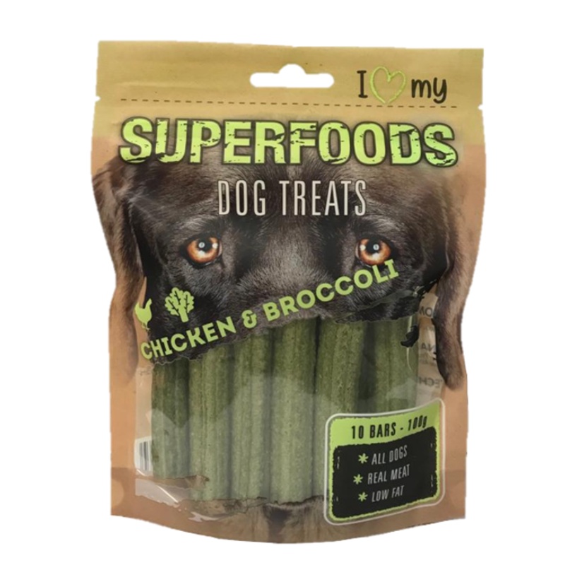 Pet Dog Treats Superfoods Chicken & Broccoli 100g 77084 (Parcel Rate)