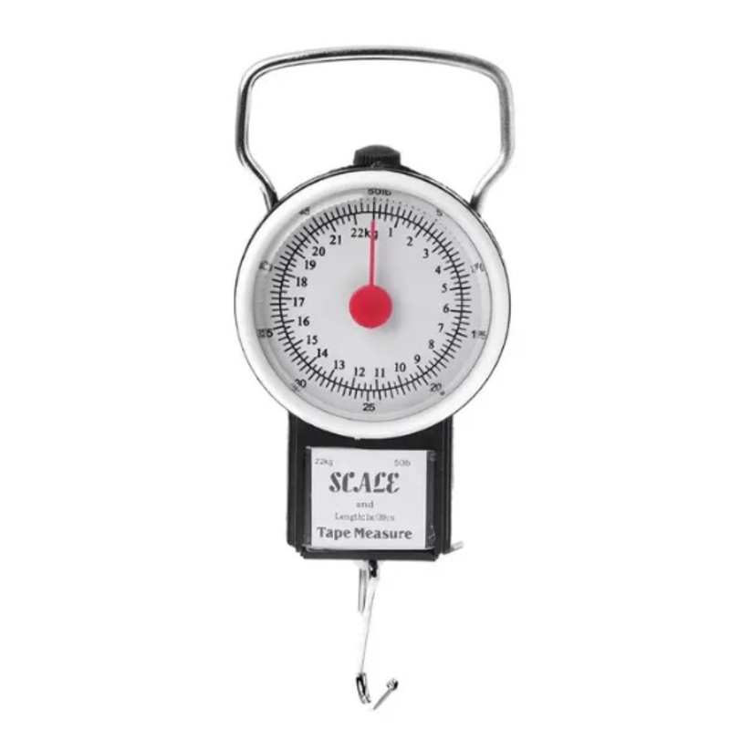 Portable Mechanical Luggage Weighing Scale with Tape Measure 22kg 11 x 7.5 cm 7240 (Large Letter Rate)