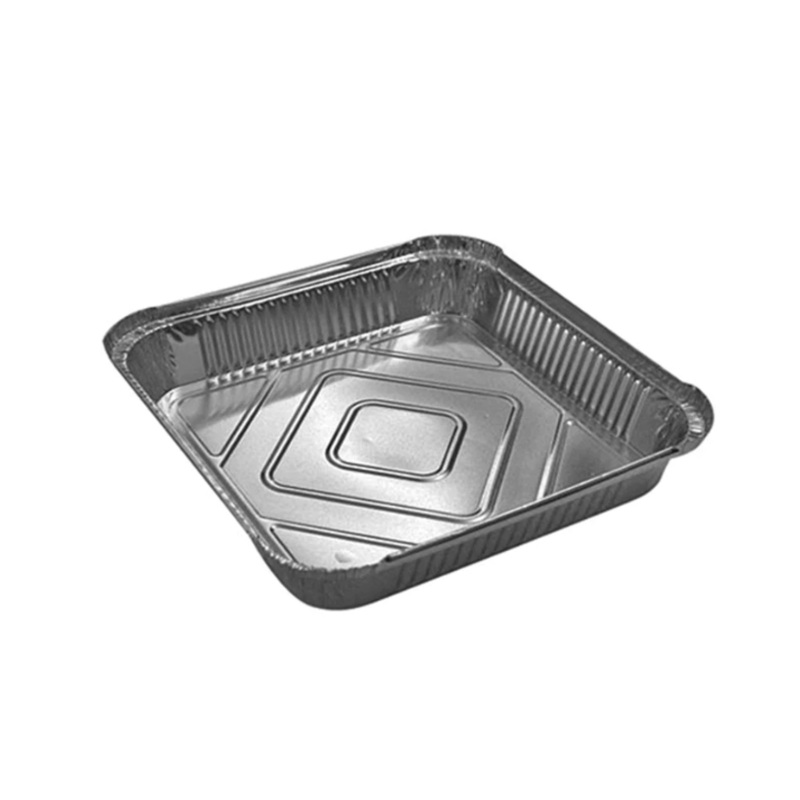 Square Aluminium Foil Tray 24 x 24 x 4 cm Pack of 3 0333 (Parcel Rate)
