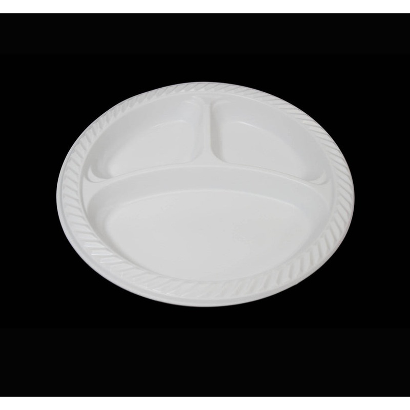10″ Reusable Plates 3 Compartments Pack of 50 BB0660 (Parcel Rate)