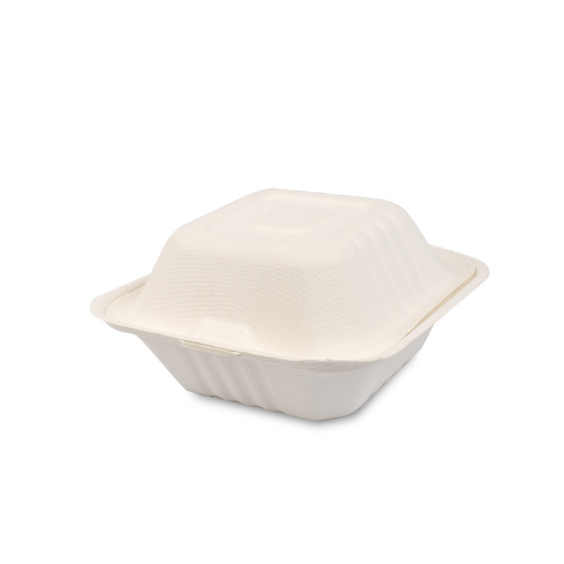 125 Pieces Disposable Eco Bagasse Take Away Food Container Burger Box 6″ 33499S (Parcel Rate)