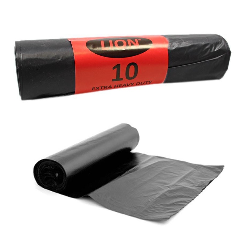 Black Refuse Sacks Black Bin Bags 29 x 34″ Roll of 10 31748 (Parcel Rate)