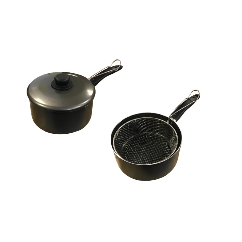 Chips Pan with Frying Basket 8″ Black CPB8 (Parcel Rate)