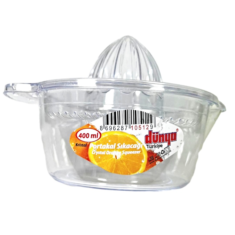 Clear Plastic Crystal Orange Lemon Juice Squeezer D10512 (Parcel Rate)