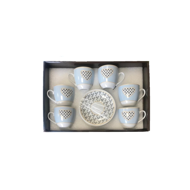 Coffee Tea Cup Mug Set with Saucers Set of 12 Assorted Designs 7520 (Parcel Plus Rate)