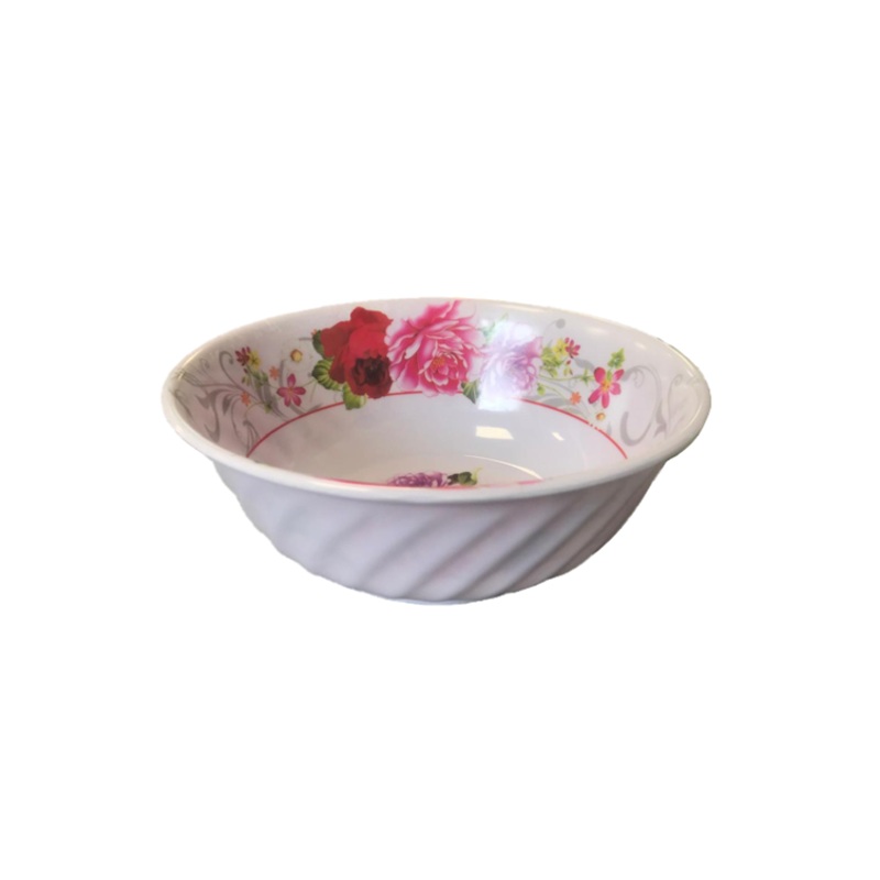 Plastic Bowl with floral Design 22.5 x 8 cm Assorted Designs 2893 (Parcel Rate)