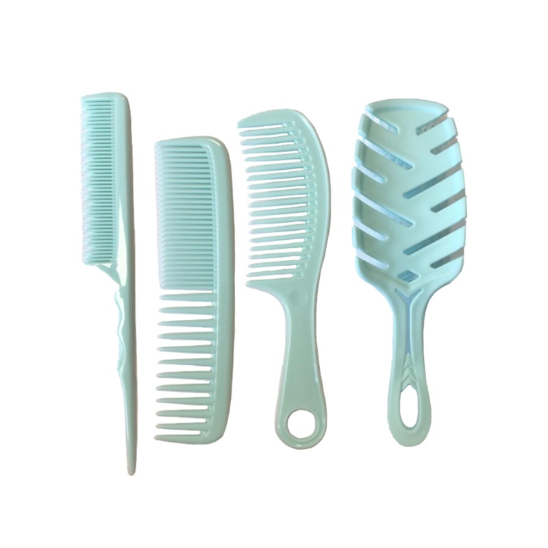 Plastic Hair Brush Comb Set 23 cm Set of 4 Assorted Colours 7388 (Parcel Rate)