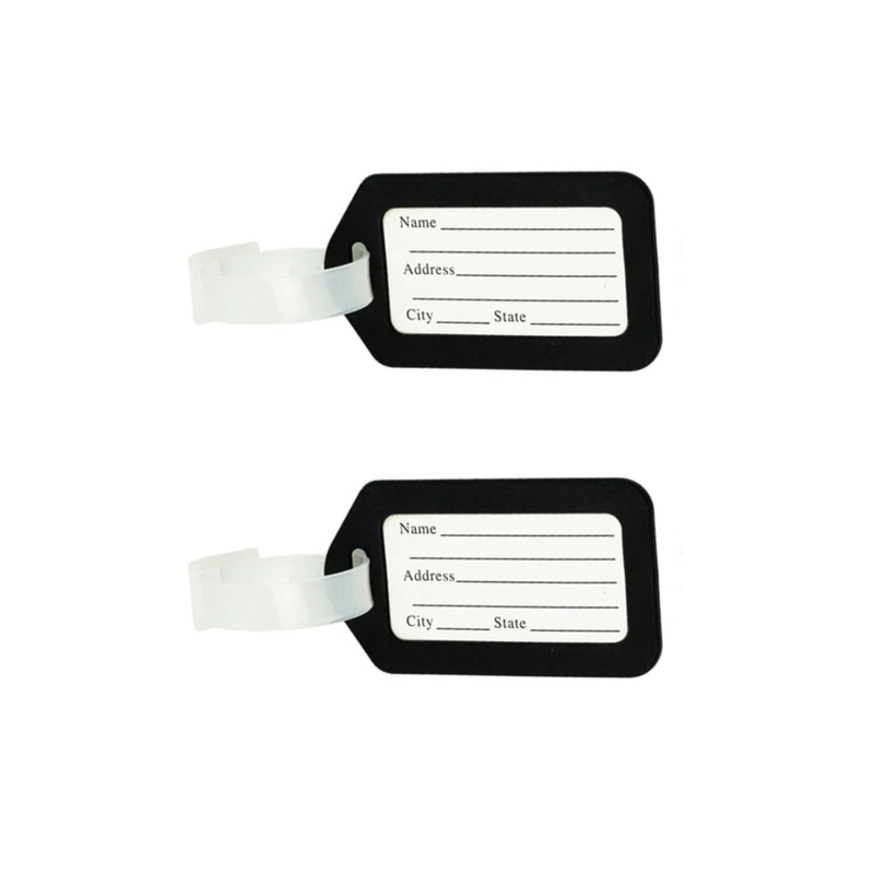 Plastic Luggage Tag 8 x 4.5 cm Pack of 2 Assorted Colours 4798 (Large Letter)