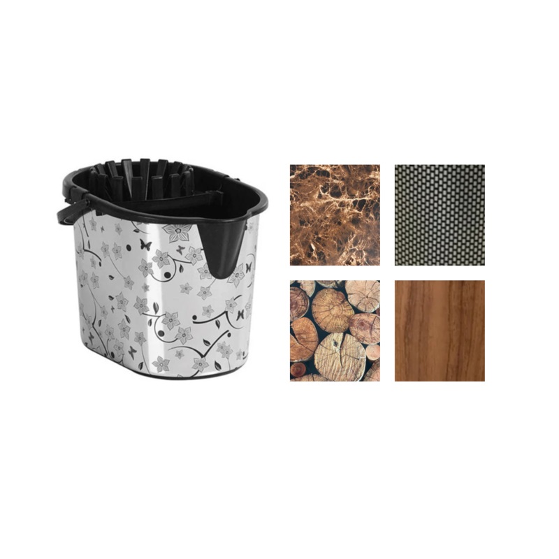 Plastic Mop Bucket with Printed Design 15L Assorted Designs MTS001 A (Parcel Rate)