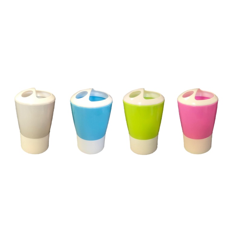 Plastic Toothbrush Holder Cup 11 x 7 cm Assorted Colours 7455 (Parcel Rate)