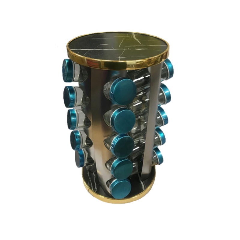 Rotating Spice Jar Rack 20 Jars 34 x 19 cm Marble Design Assorted Designs 7506 (Big Parcel Rate)