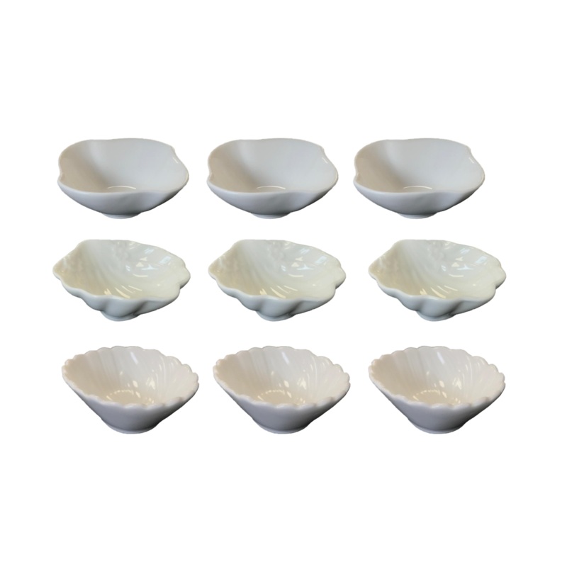 Small Porcelain Appetiser Sauce Dish Bowl 7 cm Pack of 3 Assorted Designs 7524 (Parcel Plus Rate
