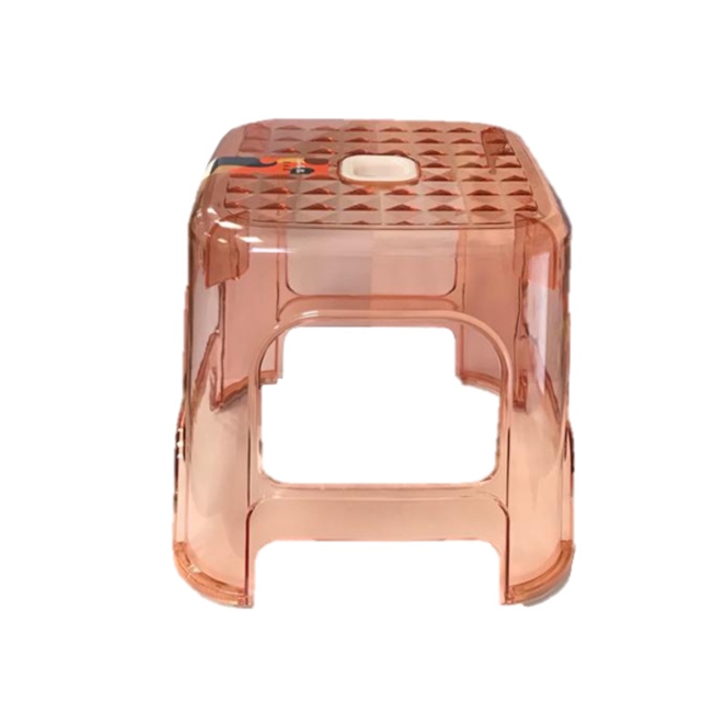 Small Transparent Plastic Bathroom Shower Stool Square 21 x 21 x 23 cm Assorted Colours 7446 (Big Parcel Rate)