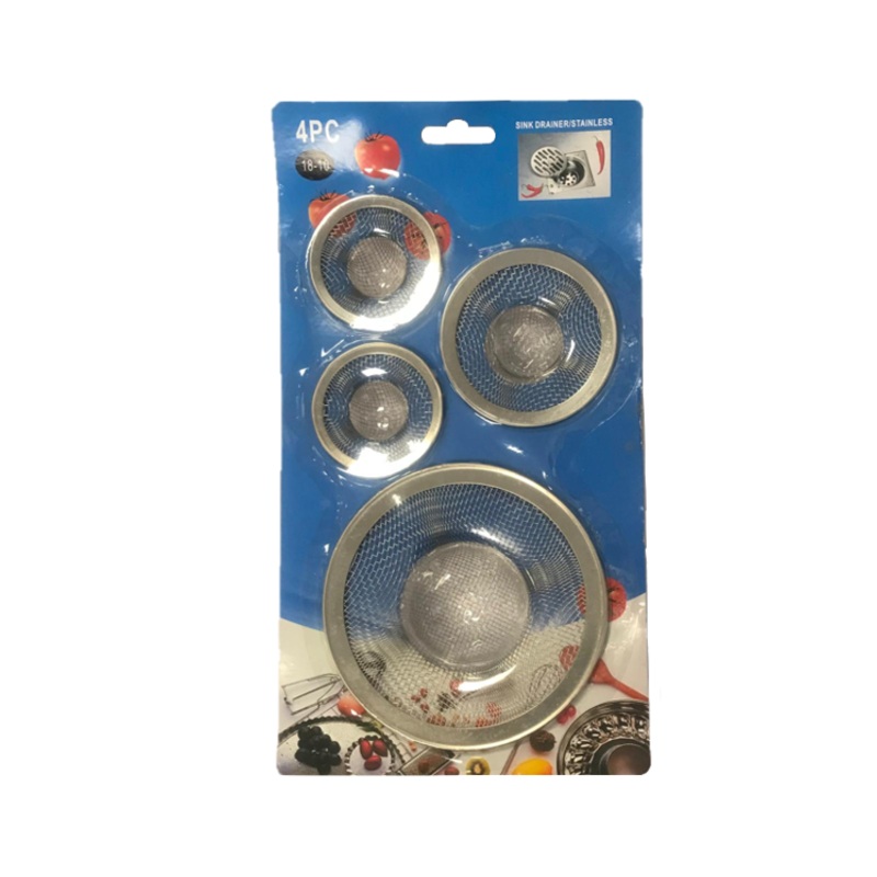 Steel Mesh Sink Drainer Catcher Set of 4 Assorted Sizes 7463 (Parcel Rate)