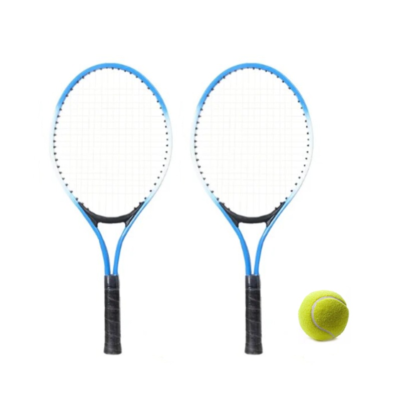 Tennis Rackets with Ball Set of 3 Assorted Colours 0385 (Parcel Rate)