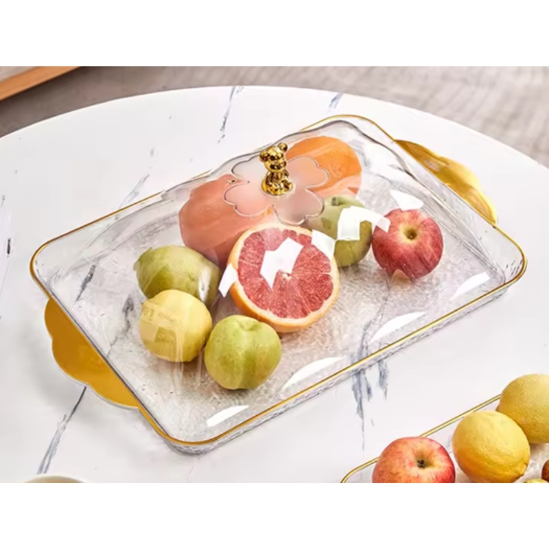 Transparent Plastic Cake Pastry Display Food Storage Dome with Lid 38 x 28 x 11 cm 7439 (Parcel Rate)