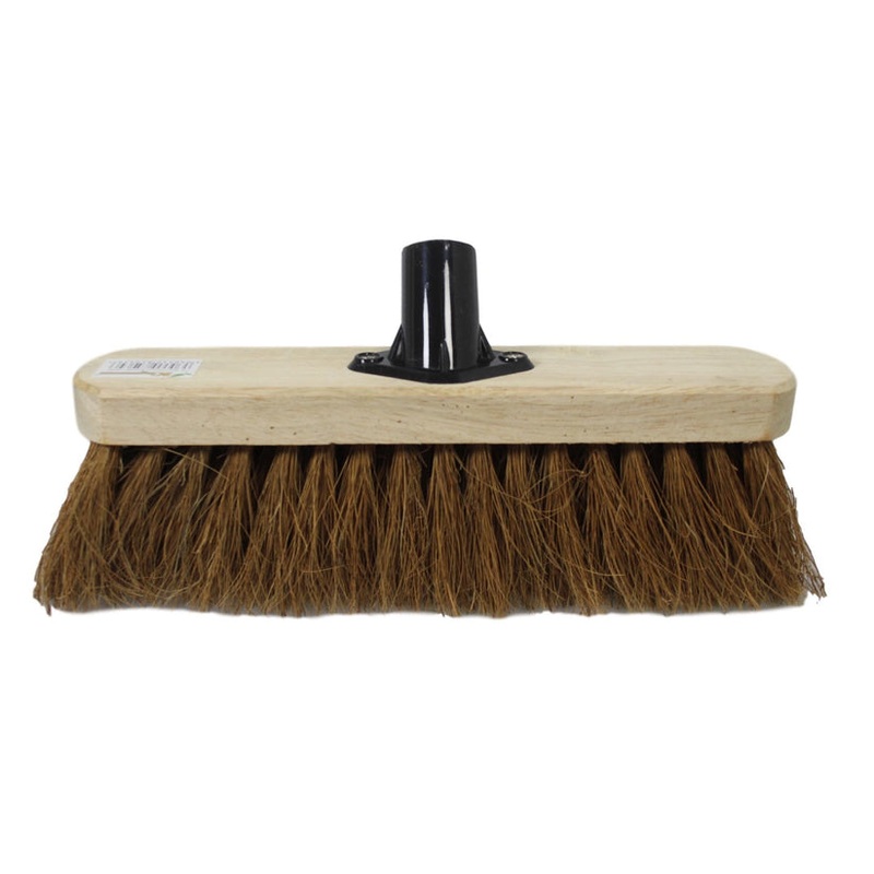 10″ Soft Coco Garden Wooden Broom Brush Head Br10 (Parcel Rate)