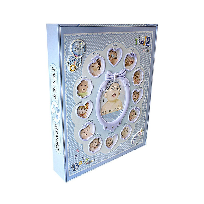 102 ”My First Year” Baby Photo Album New Born Frame Set Gift Album  0508 (Parcel Rate)