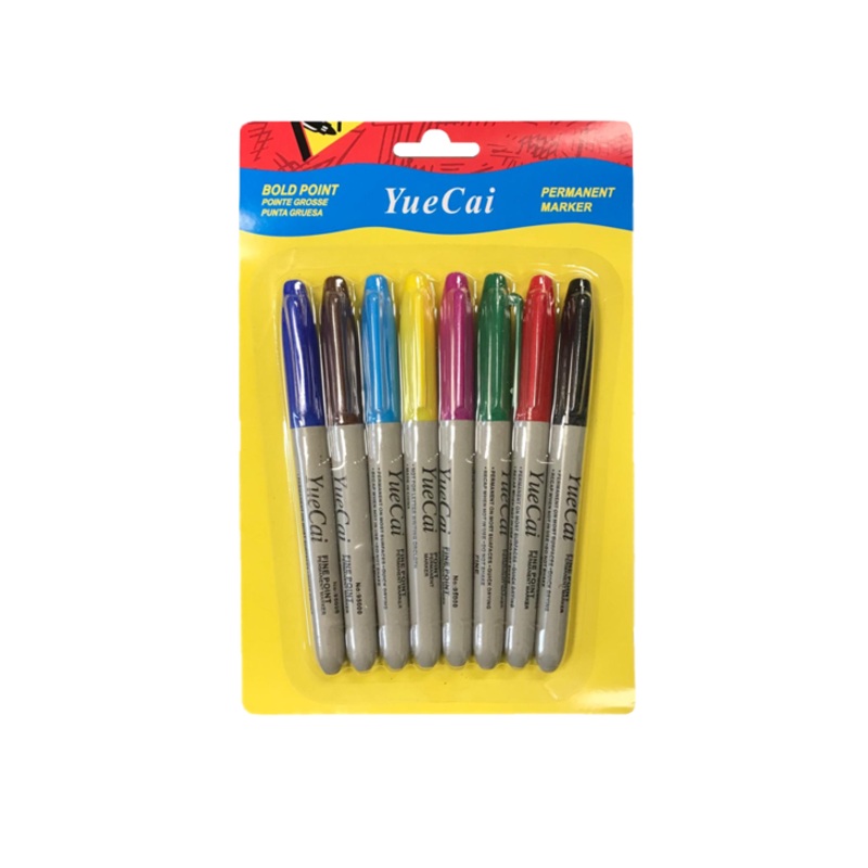 Bold Point Permanent Marker Pens Pack of 8 Assorted Colours 7729 (Large Letter Rate)