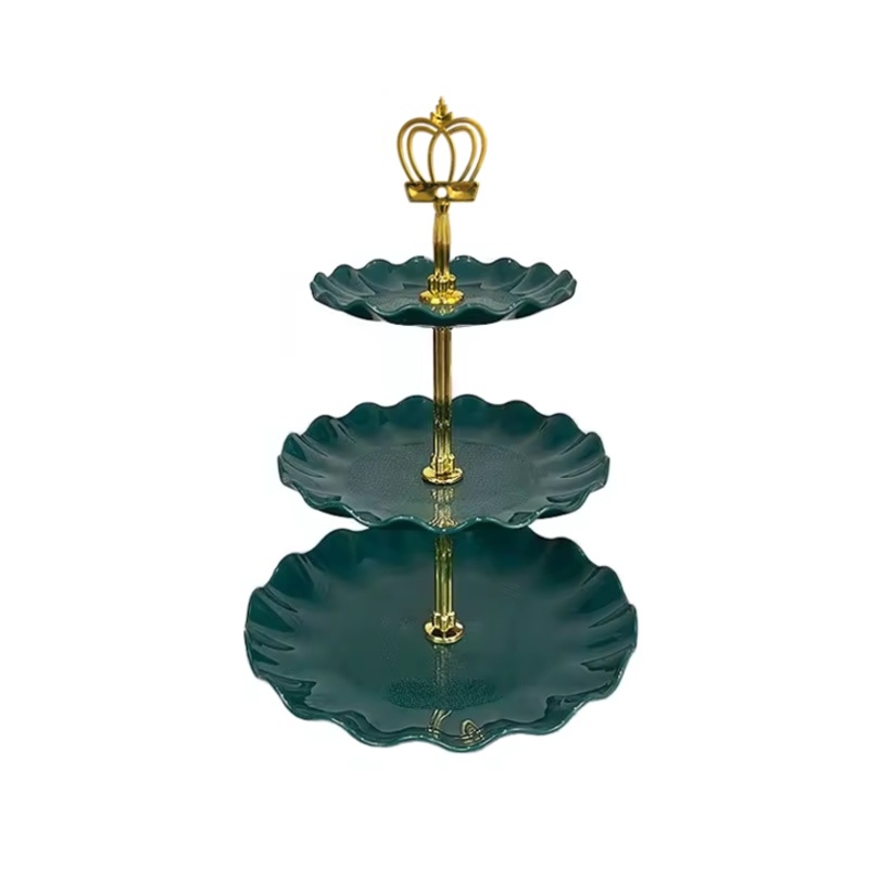 Plastic 3 Tiered Patisserie Afternoon High Tea Dessert Cake Stand 35 cm Assorted Colours 7655 (Parcel Rate)