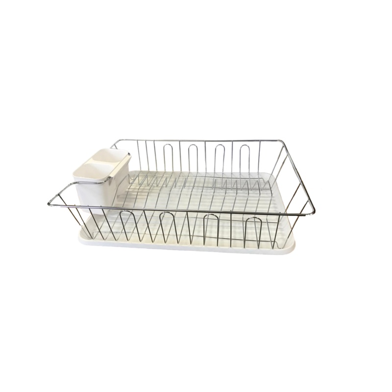 Plastic and Metal Dish Drainer Rack with Drip Tray 44 x 34.5 x 10 cm 7668 (Parcel Rate)