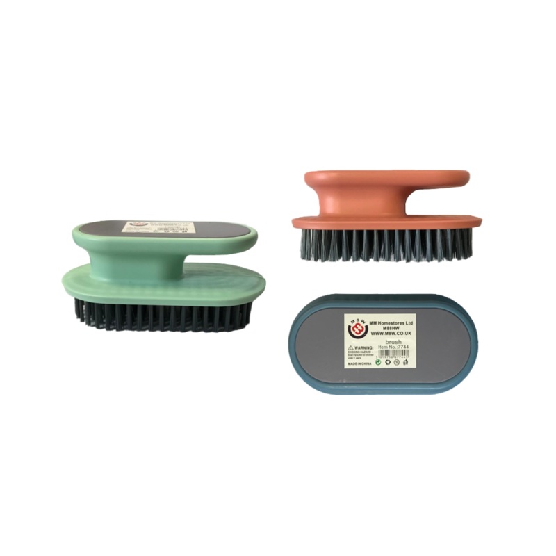 Plastic Cleaning Hand Scrubbing Brush with Handle 12 x 6.5 cm Assorted Colours 7744 (Parcel Rate)