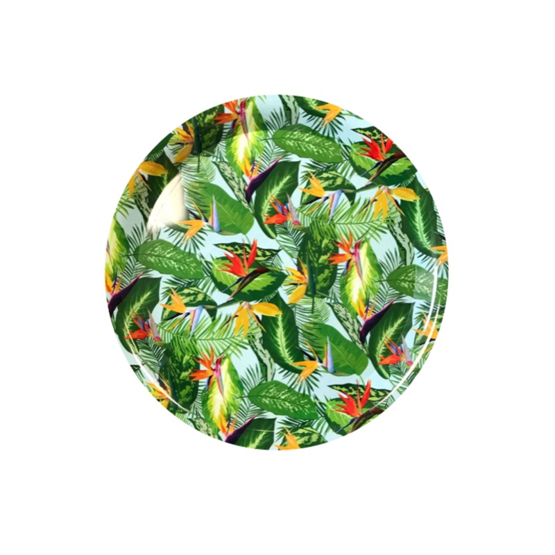 Plastic Round Serving Tray with Printed Design 34 cm Assorted Designs 7647 (Parcel Rate)