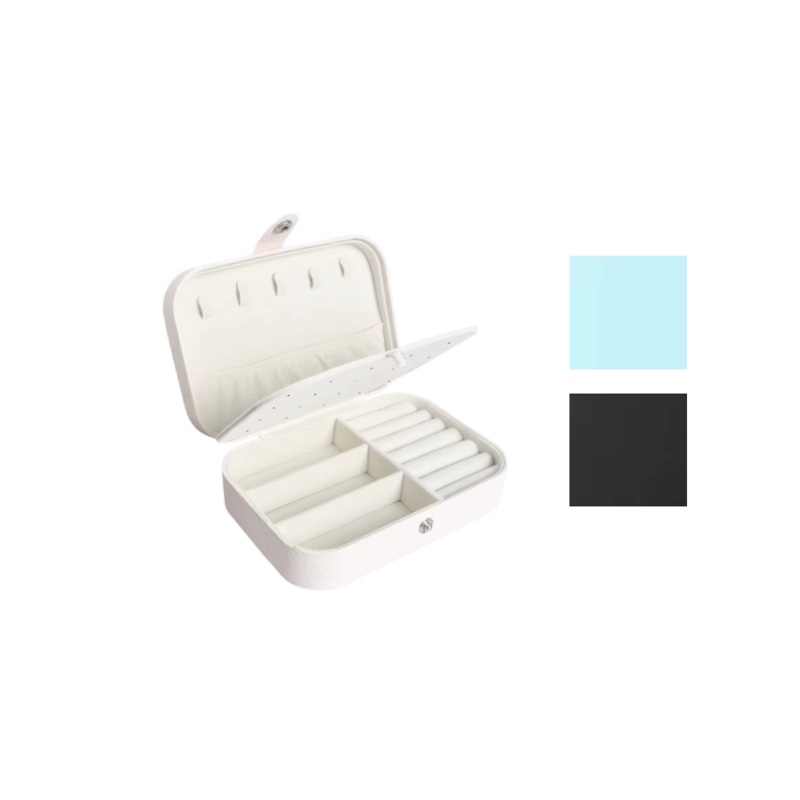 Portable Travel Jewellery Storage Organiser Box Case with Zipper 16 x 11 x 5 cm Assorted Colours 7711 (Parcel Rate)