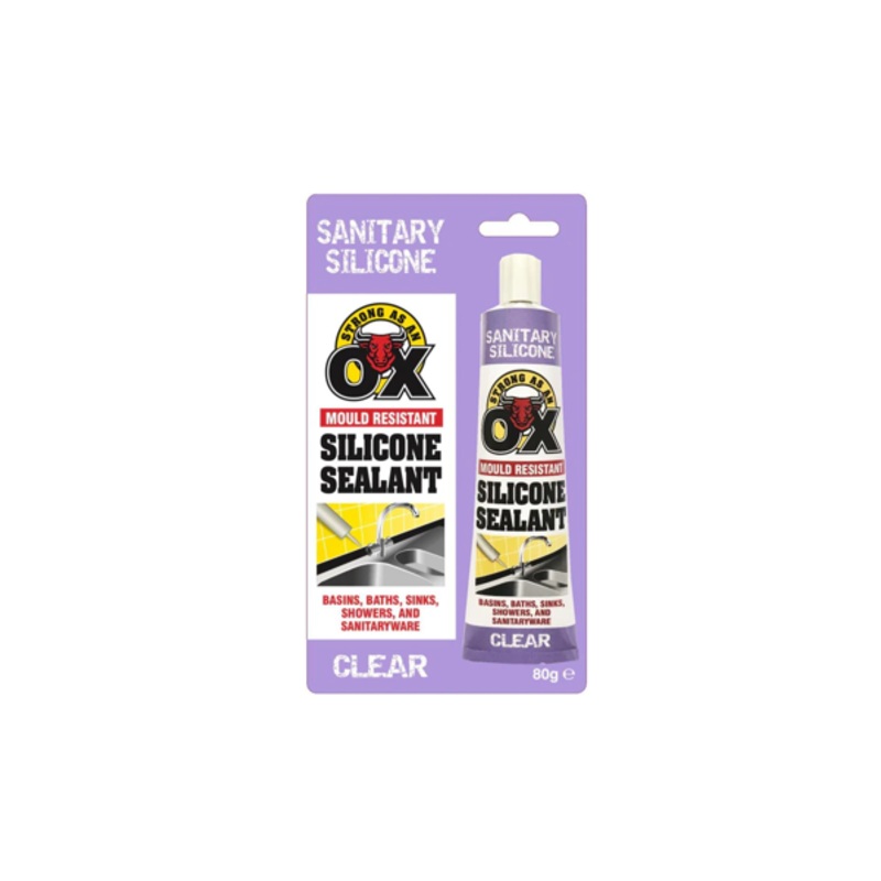 SAAO Clear Mould Resistant Silicone Sealant Clear 80g 3194 (Parcel Rate)