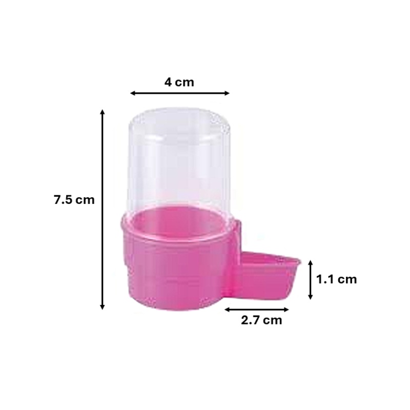 Small Plastic Bird Water / Feeder Bottle 60ml Assorted Colours 7539 (Parcel Rate)