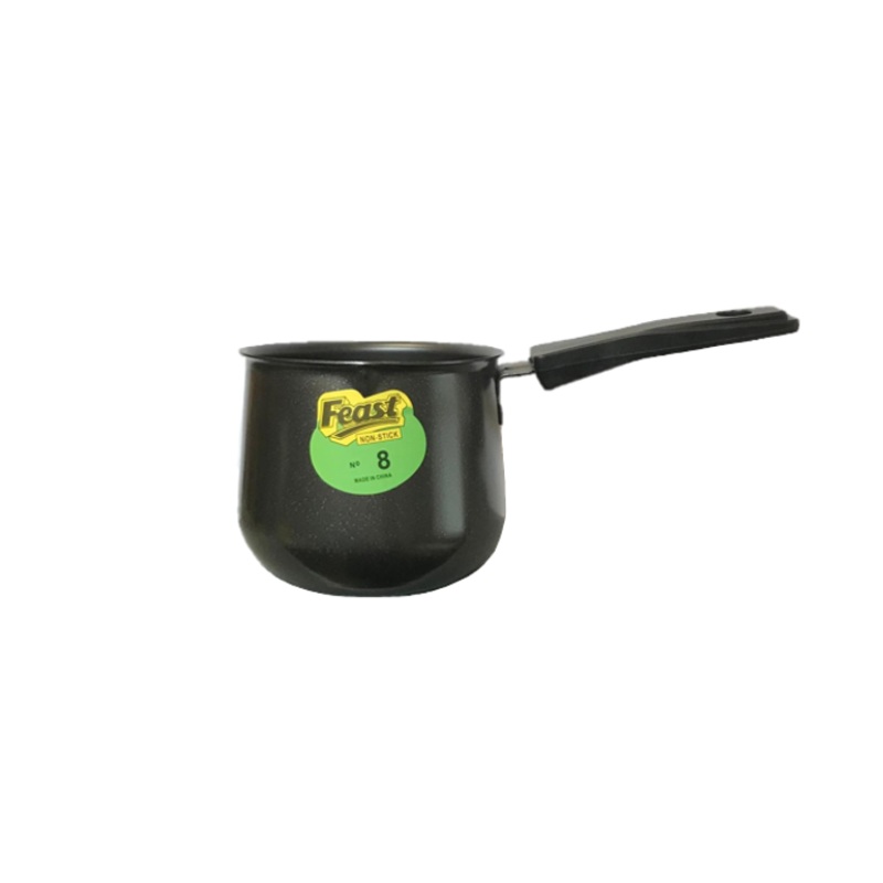 Small Tea / Coffee / Milk Pot Pan with Handle No. 8 10 x 20.5 x 8.5cm Black 7632 (Parcel Rate)