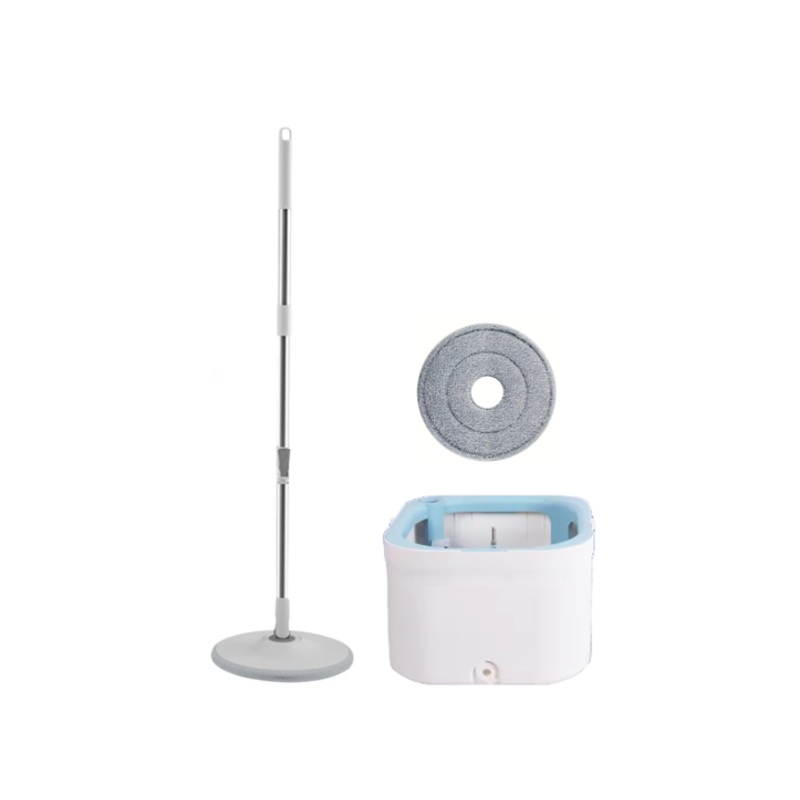Square Spinning Mop Bucket Set with Round Head 29.5 x 29.5 x 18 cm 7737 (Big Parcel Rate)