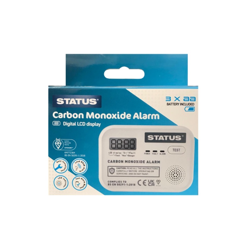Status Carbon Monoxide Alarm 107 x 77 x 36 mm SDCMA3XAA1PB4 (Parcel Rate)