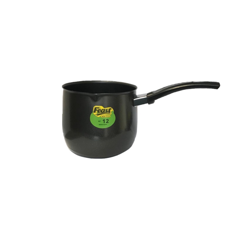 Tea / Coffee / Milk Pot Pan with Handle No. 12 12.8 x 26.3 x 11.5cm Black 7633 (Parcel Rate)