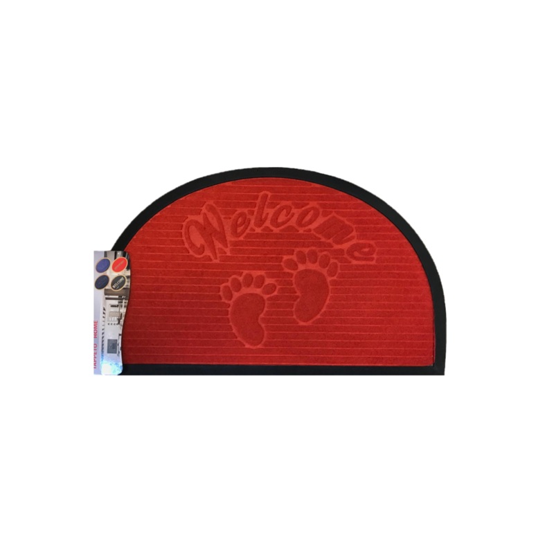 Half Moon Door Mat with Welcome 45 x 75 cm Assorted Designs and Colours 7536 (Parcel Rate)