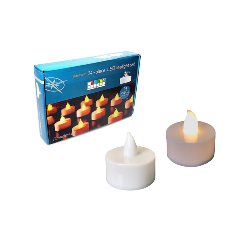 Plastic LED Flameless Tealight Candle 3.7 cm White 7721 (Parcel Rate)