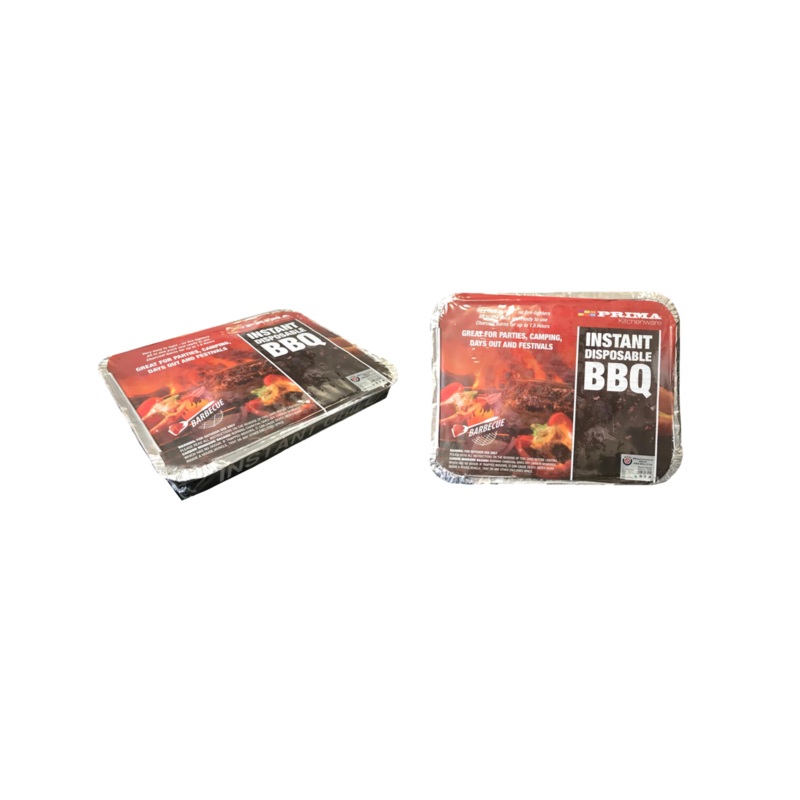 Prima Disposable Aluminium Instant Outdoor Camping Charcoal BBQ Grill 600g 30 x 24 x 4 cm 7544 (Parcel Rate)
