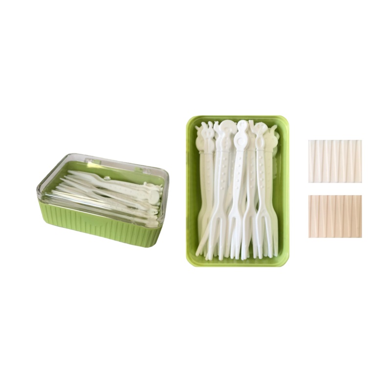 Reusable Mini Plastic Bento Lunch Box Fruit Pick Forks 9 cm Pack of 25 Assorted Colours 7816 (Parcel Rate)