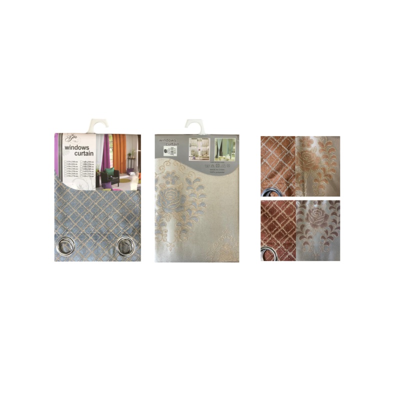 Room Fabric Window Curtain European Style Rose Design 140 x 240 cm Assorted Colours 7703 (Parcel Rate)