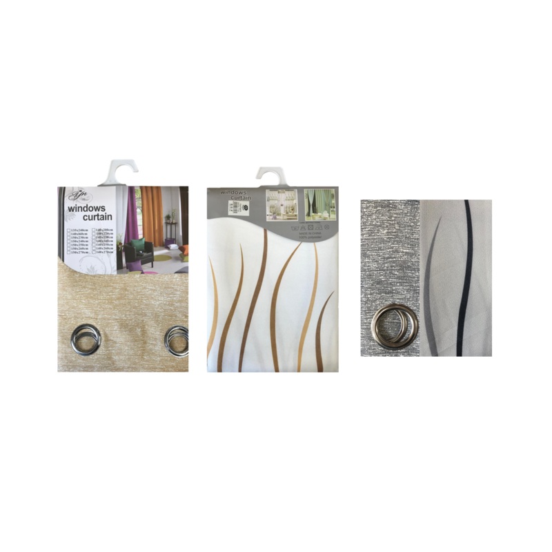 Room Fabric Window Curtain Zima Small Stripe Design 140 x 240 cm Assorted Colours 7706 (Parcel Rate)