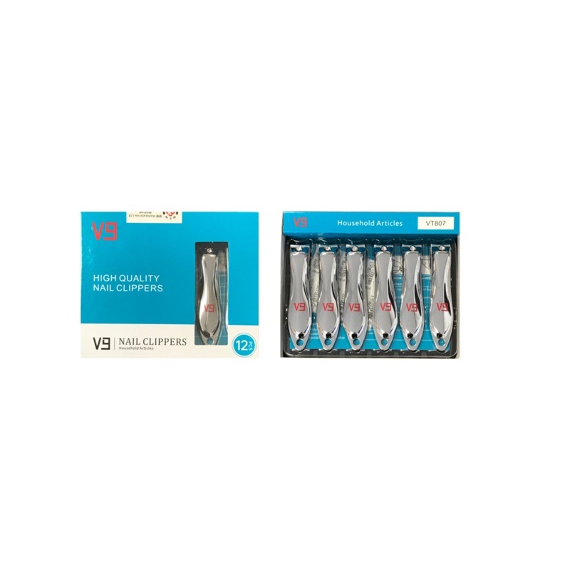 Steel V9 Toe Nail Clipper Cutter 8 cm Pack of 12 Assorted Colours 7659 (Parcel rate)