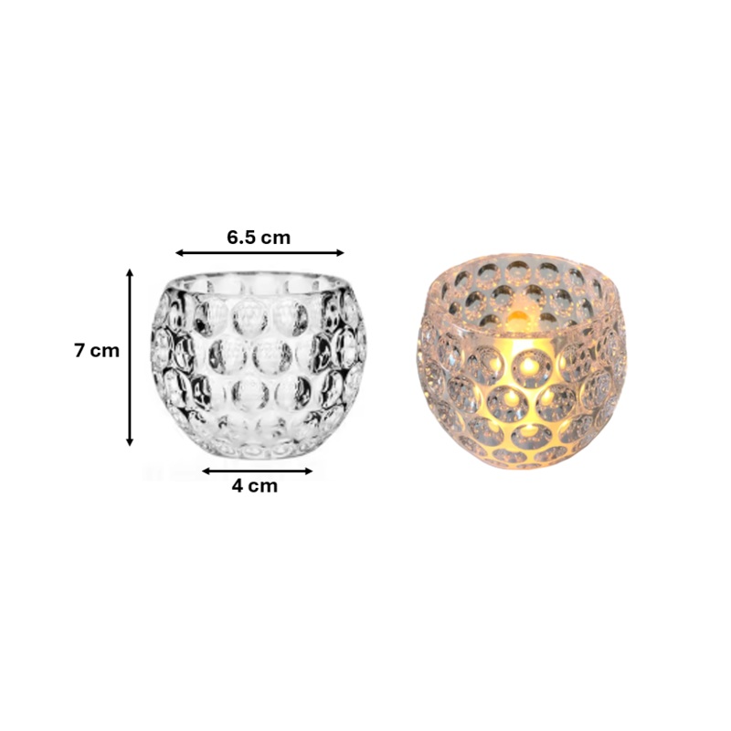 Transparent Plastic LED Tealight Candle Battery Operated 6.5 x 7 cm 7717 (Parcel Rate)