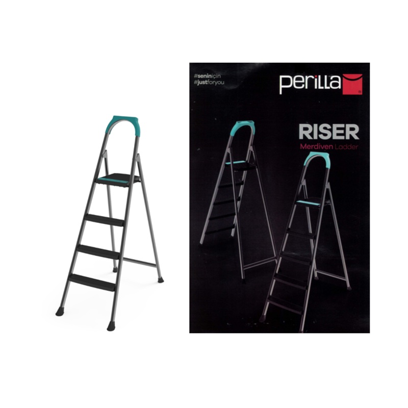 3 + 1 Perilla Riser Metal Indoor Outdoor Step Ladder 51303 (Big Parcel Rate)
