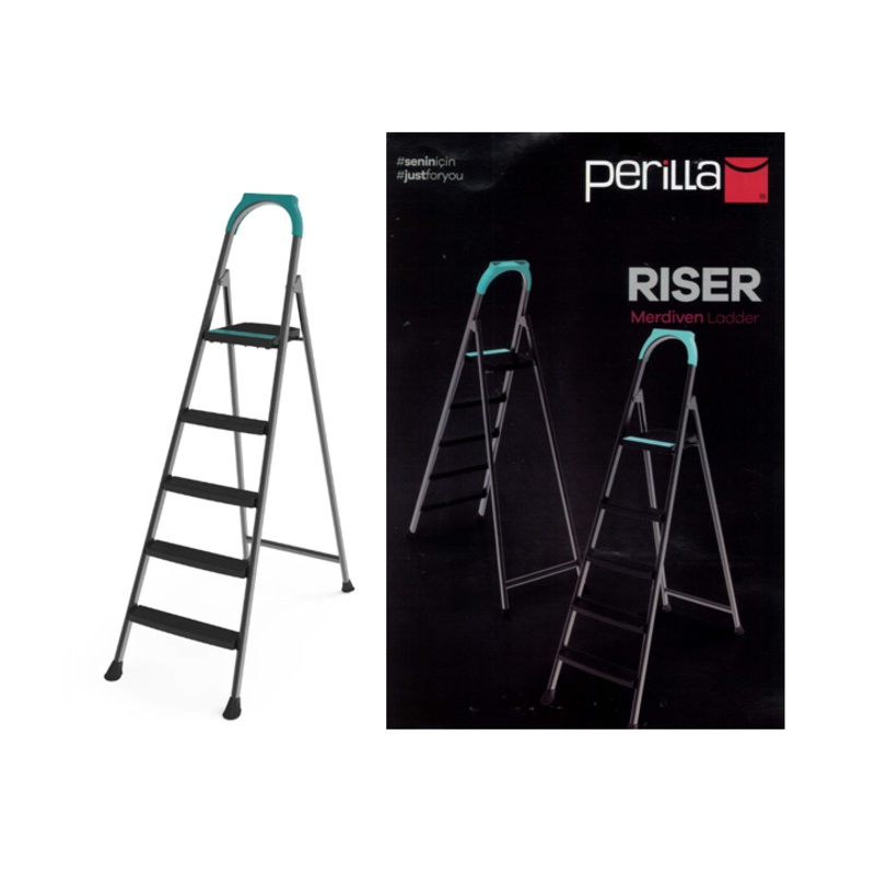 4 + 1 Perilla Riser Metal Indoor Outdoor Step Ladder 51304 (Big Parcel Rate)