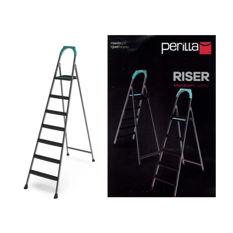 6 + 1 Perilla Riser Metal Indoor Outdoor Step Ladder 51306 (Big Parcel Rate)