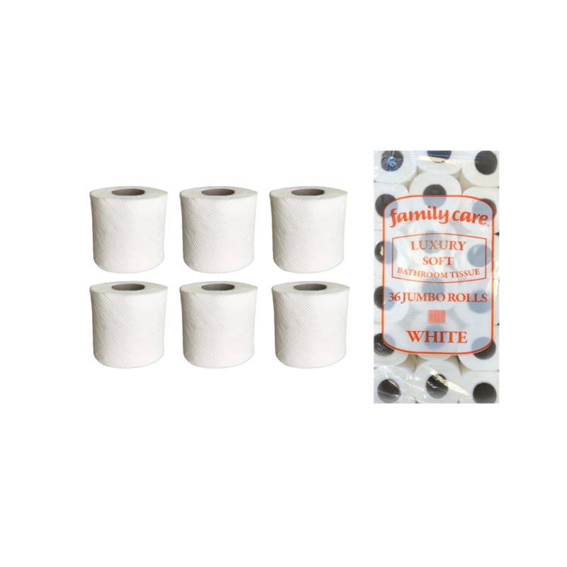Bathroom Tissue Toilet Roll Family Pack of 36 Rolls 2ply White 0122 / TR1 (Big Parcel Rate)