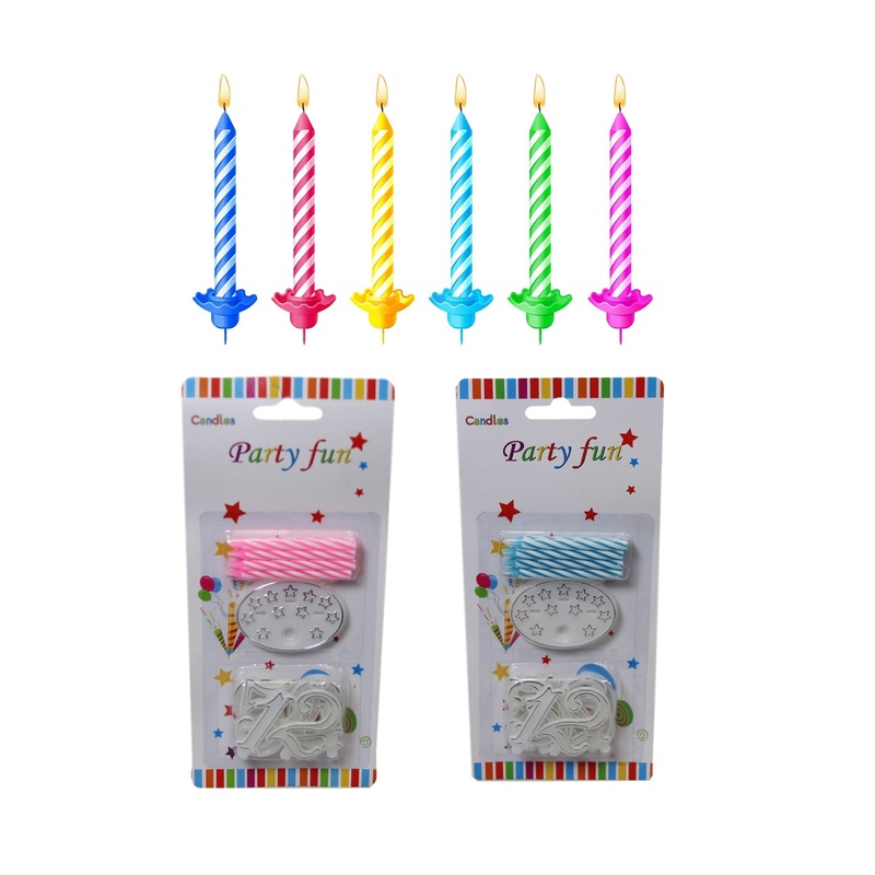 Birthday Candles With Numbers 1-10 Pack of 6 Assorted Colours 5798 (Large Letter Rate)
