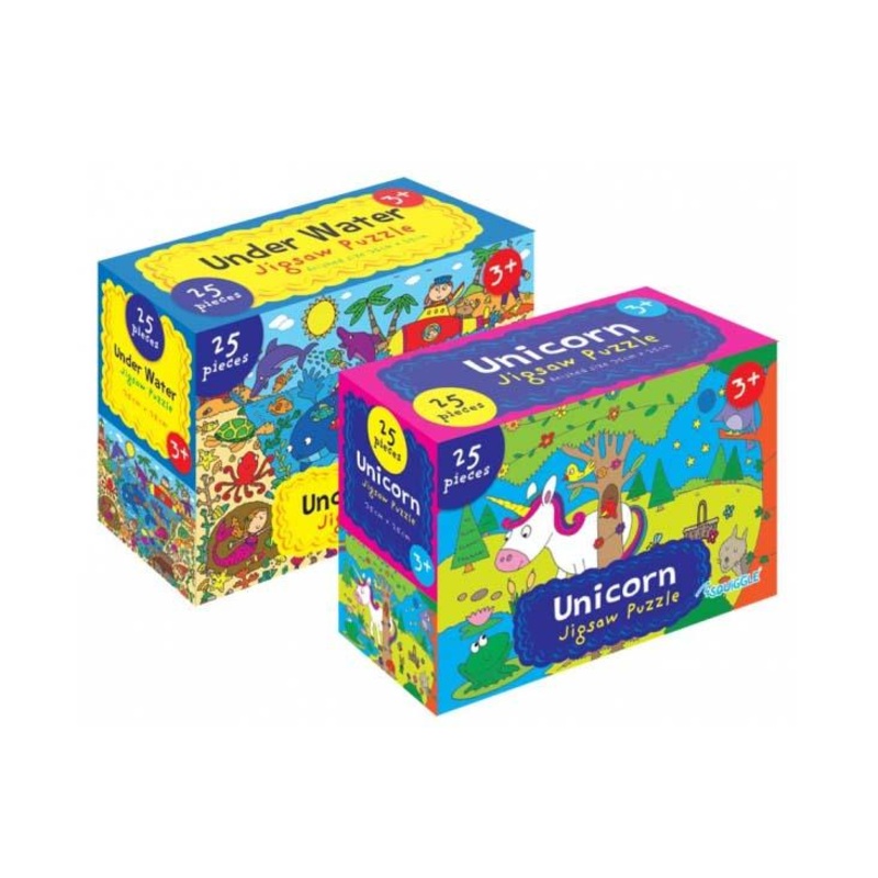 Children’s Fun Playing Unicorn / Underwater Jigsaw Puzzle 25 Pieces Assorted Designs P2835 (Parcel Rate)