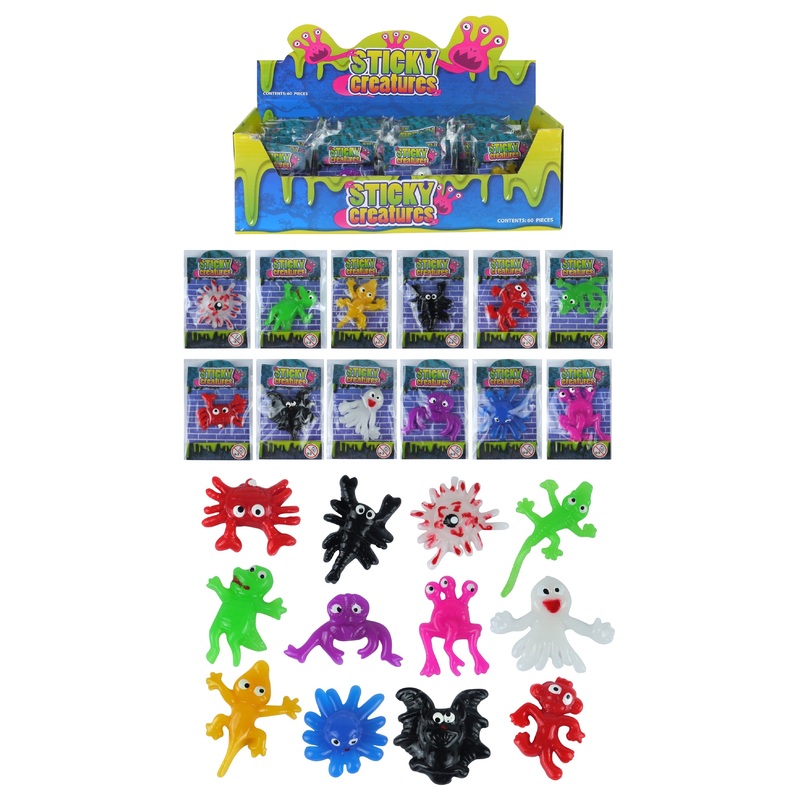 Children’s Sticky Creatures Splatter Toys 5-6cm Assorted Designs T51225 (Large Letter Rate)
